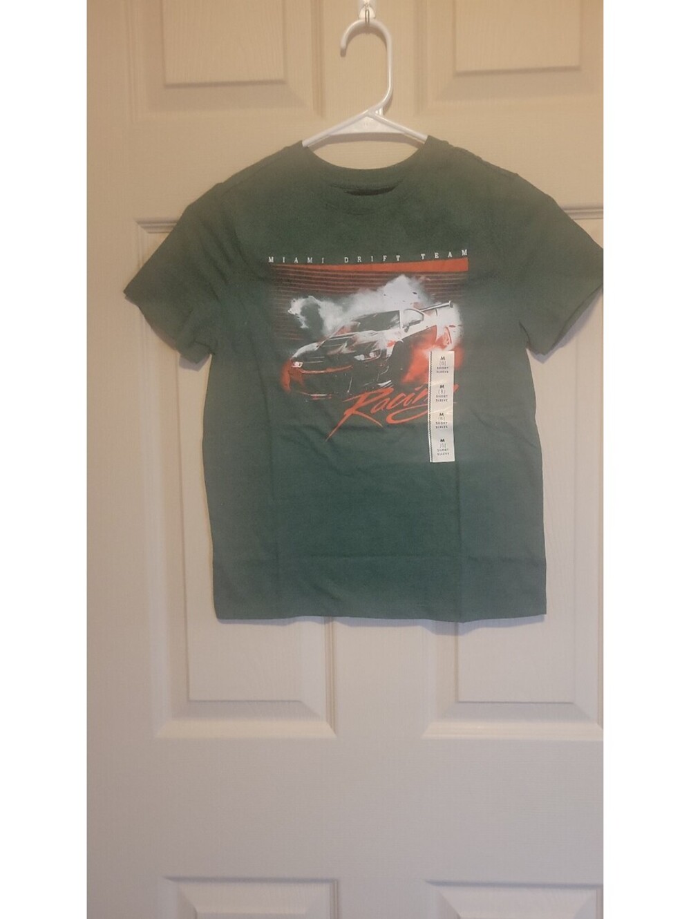 Cat & Jack Boys Dark Green Racing Graphic T-Shirt XXL 16/18